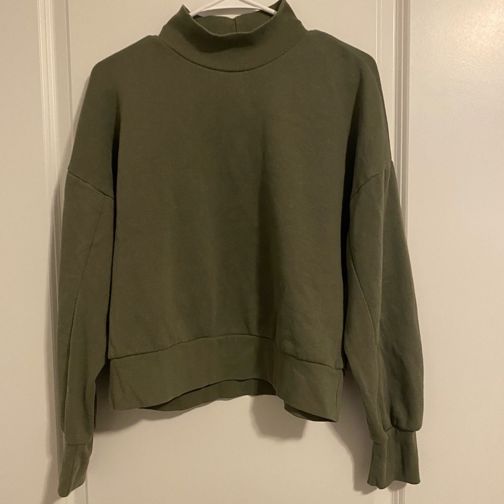 Pink Rose Green Turtleneck Sweater